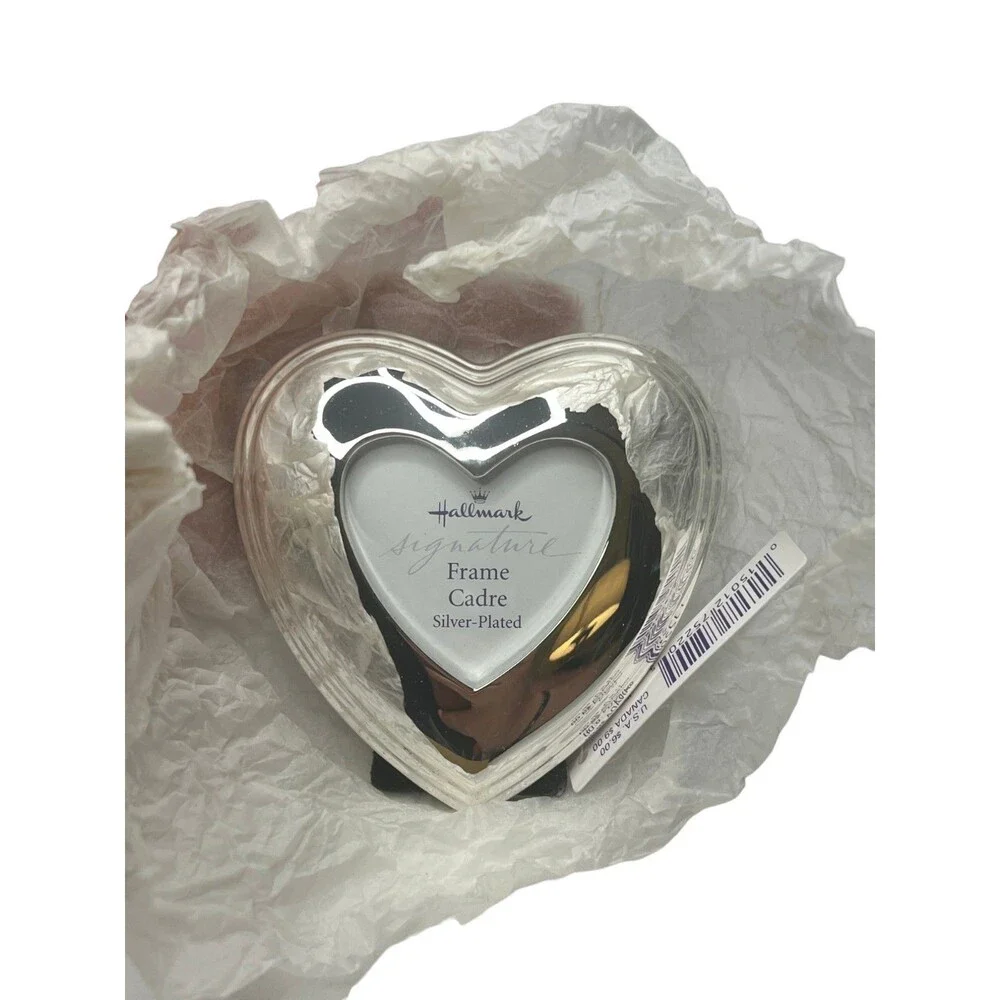 New Hallmark Signature Frame Cadre Mini Heart Silver Plated Anniversary Love